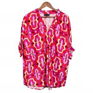 NEW BOHO CHIC women's v-neck ruffle top in pink